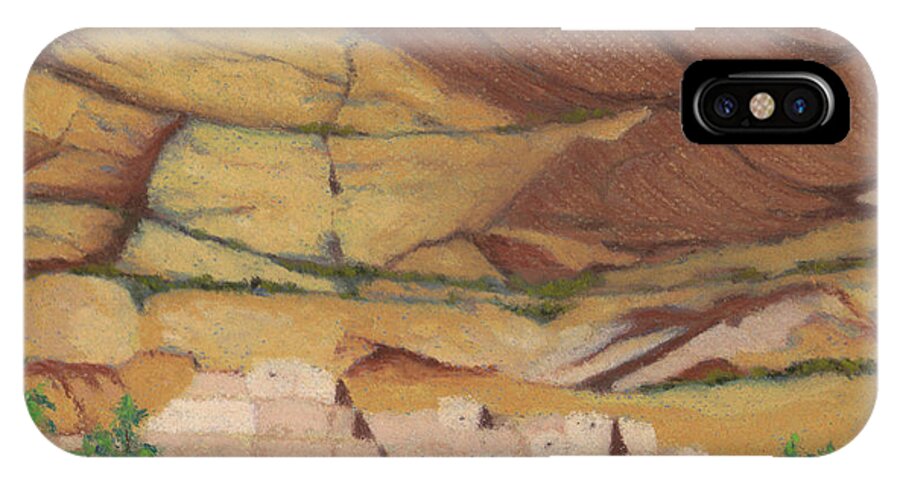 Betatakin iPhone X Case featuring the pastel Betatakin Cliffdwellers by Anne Katzeff
