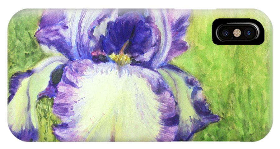 Flowers iPhone X Case featuring the painting Betty's iris by Katherine Berlin