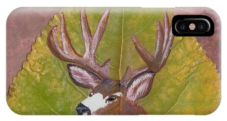 Deer iPhone X Case featuring the painting Big Mule deer Buck by Ralph Root