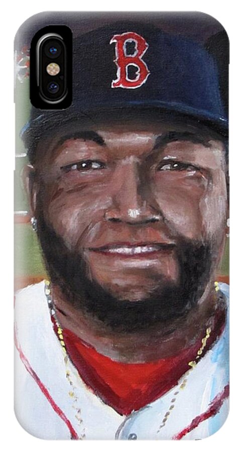 Big Papi iPhone X Case featuring the painting Big Papi by Jack Skinner