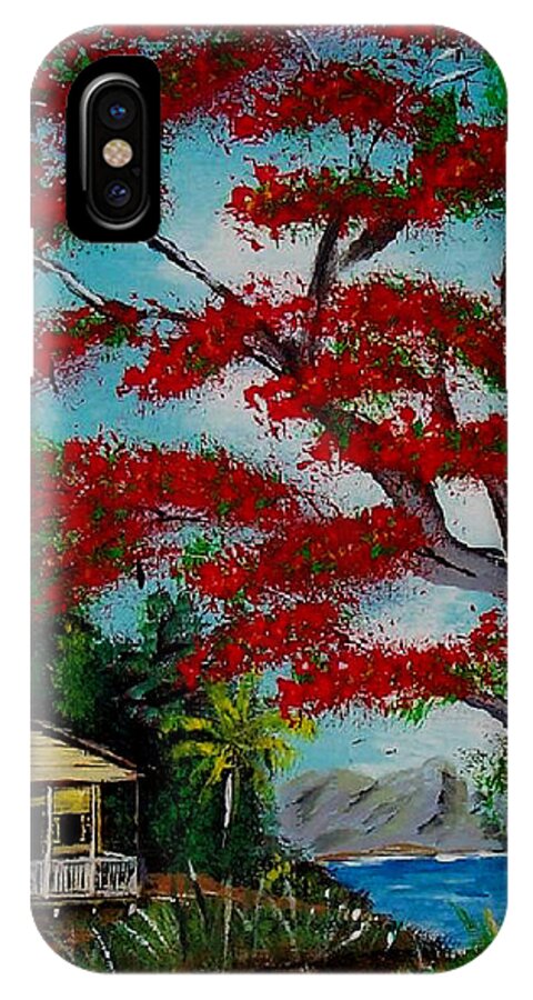 Flamboyant Tree iPhone X Case featuring the painting Big Red by Luis F Rodriguez