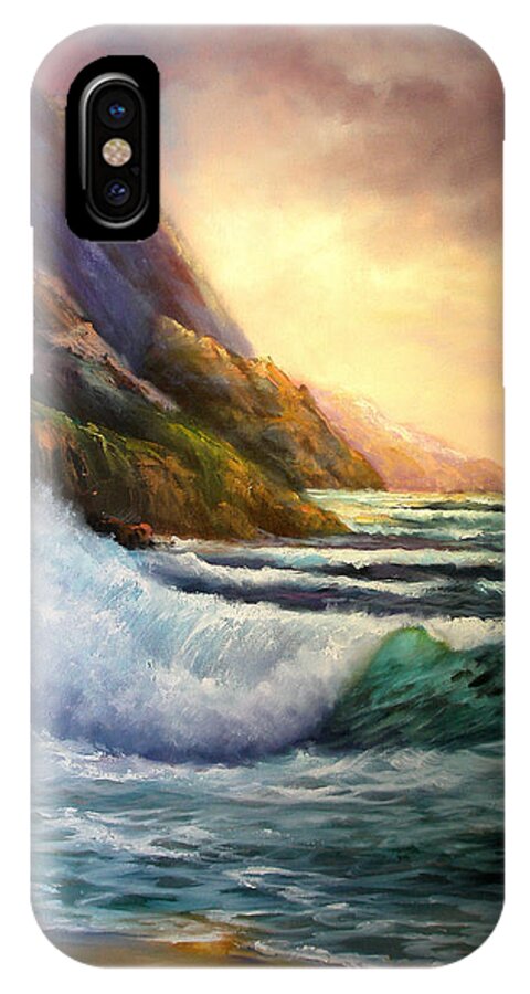 Storms iPhone X Case featuring the painting Big Sur Grandeur by Sally Seago