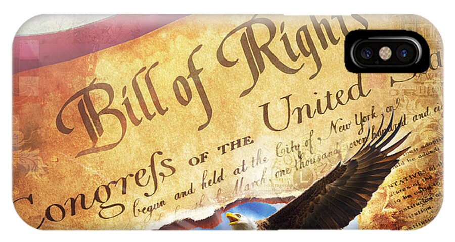 Bill Of Rights iPhone X Case featuring the digital art Bill of RIghts by Evie Cook