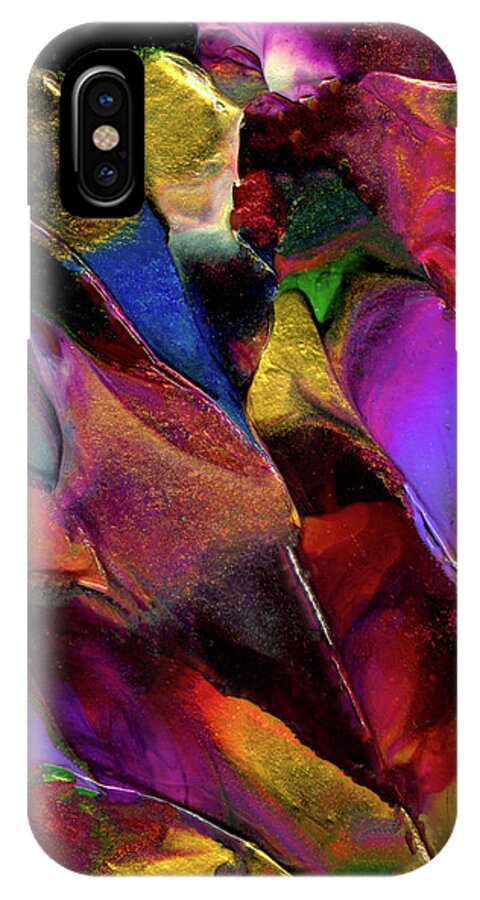 Abstract iPhone X Case featuring the painting Binary Star System by Nan Bilden