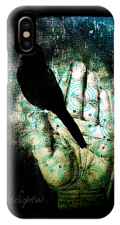 Brow iPhone X Case featuring the digital art Bird In Hand by Delight Worthyn