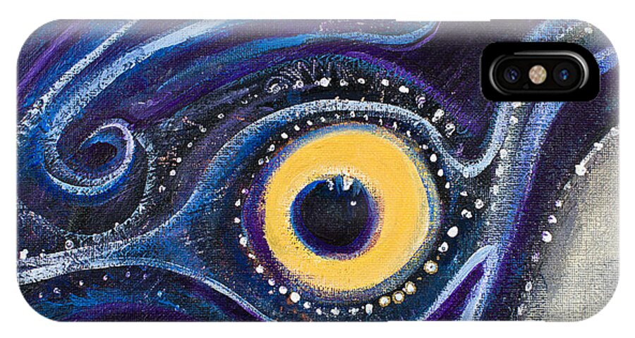 Leela iPhone X Case featuring the painting Birds Eye by Leela Payne