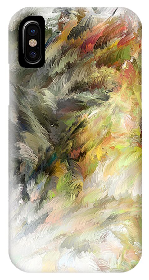 Feathers iPhone X Case featuring the digital art Birth of Feathers by Dale Stillman