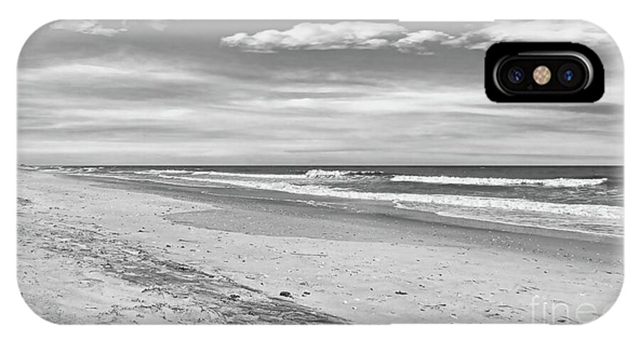 North Carolina iPhone X Case featuring the photograph Black and White Beach by Kelley Freel-Ebner