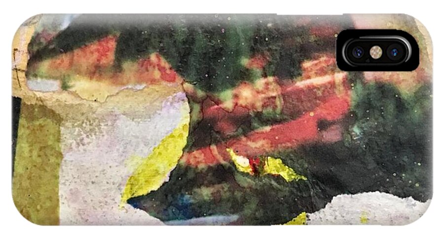 Abstract iPhone X Case featuring the painting Blockhead by Carole Johnson