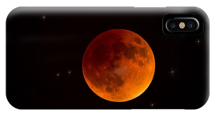 Blood Moon iPhone X Case featuring the photograph Blood Moon Lunar Eclipse 2015 by Saija Lehtonen