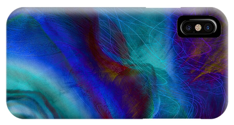 Abstract iPhone X Case featuring the digital art Blue by Barbara Berney