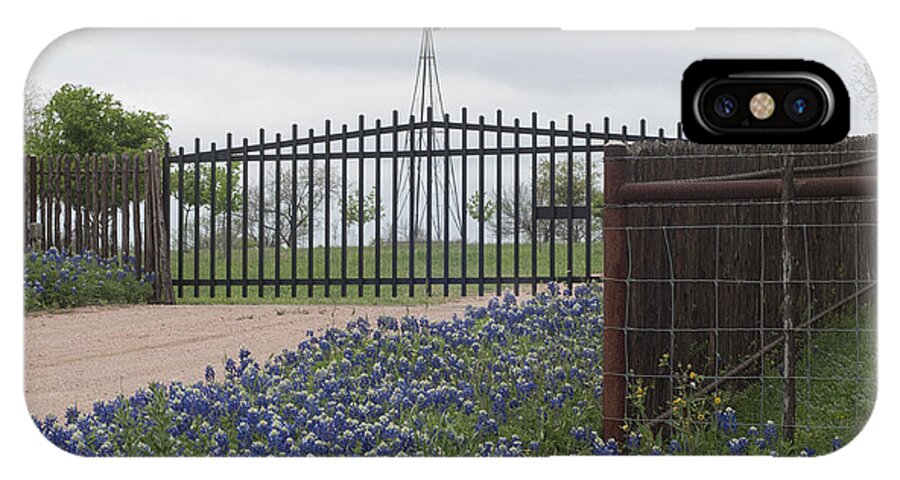 Blue Bonnets iPhone X Case featuring the photograph Blue Bonnets by gate by Brian Kinney