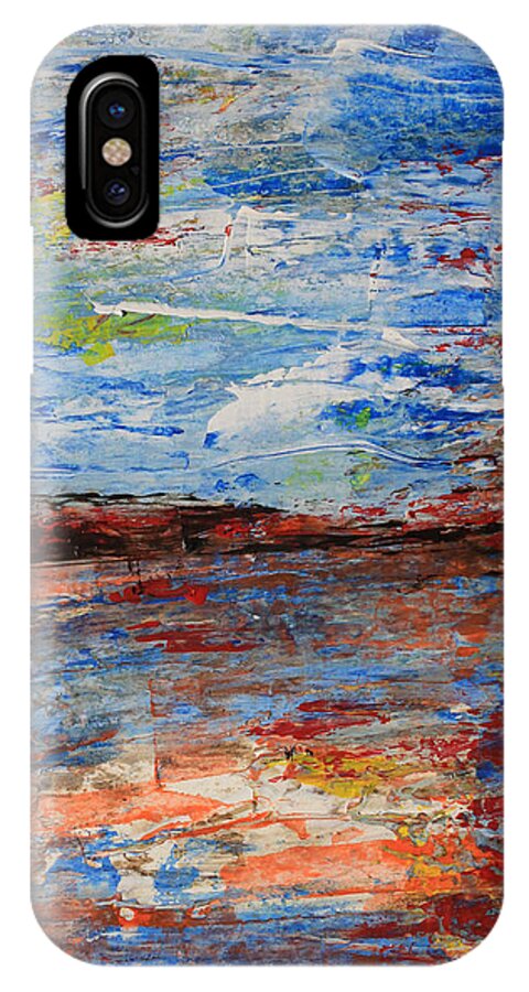 Desert iPhone X Case featuring the painting Blue Desert by April Burton