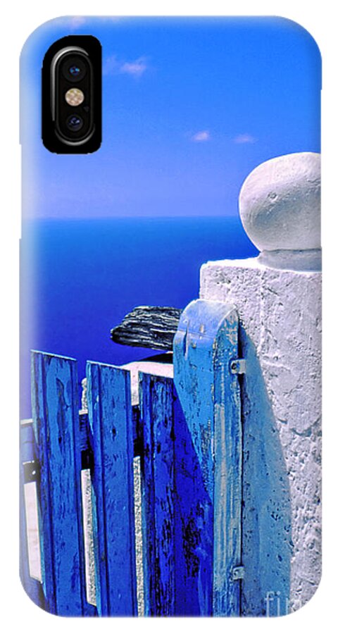 Blue iPhone X Case featuring the photograph Blue gate by Silvia Ganora