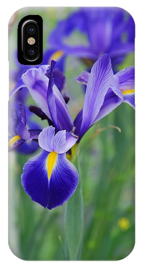 Iris Flower iPhone X Case featuring the photograph Blue Iris Flower by Susanne Van Hulst