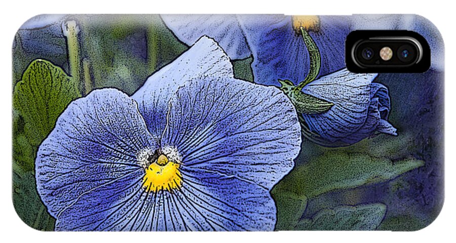 Blue iPhone X Case featuring the photograph Blue Ladies by Terri Harper