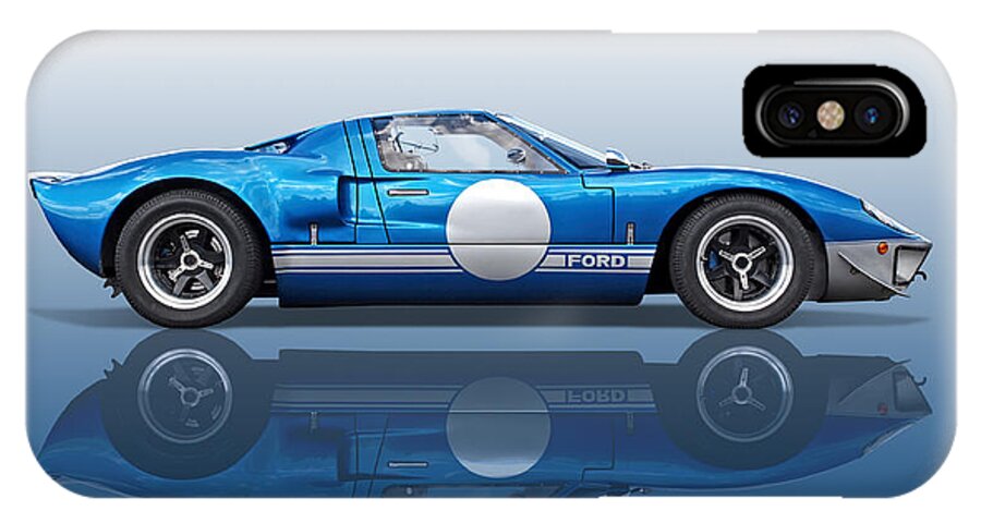 Ford Gt40 iPhone X Case featuring the photograph Blue Reflections - Ford GT40 by Gill Billington