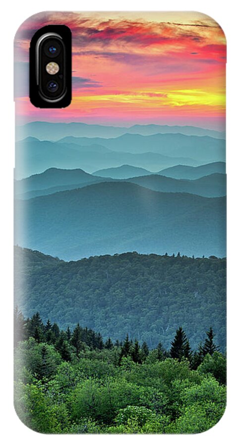 #faatoppicks iPhone X Case featuring the photograph Blue Ridge Parkway Sunset - The Great Blue Yonder by Dave Allen