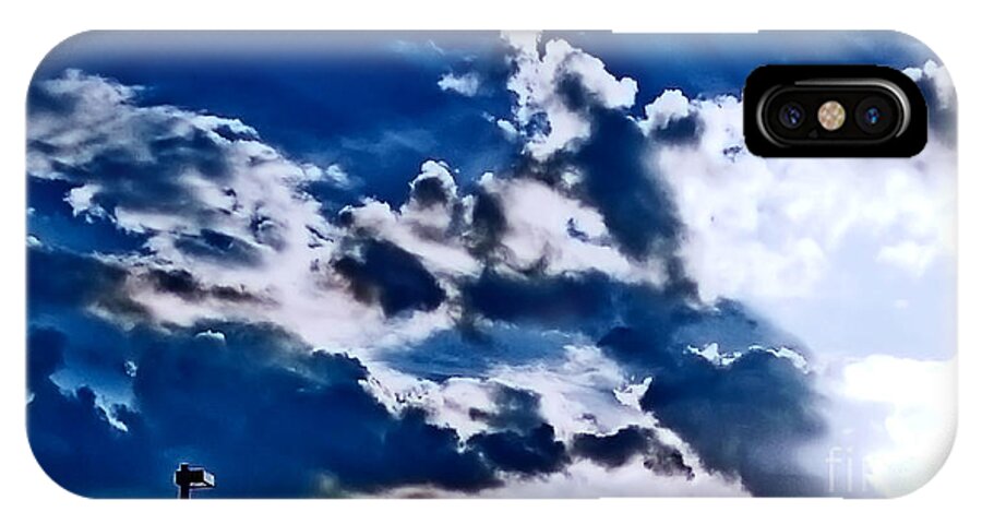 Clouds iPhone X Case featuring the photograph Blue Sky by Steven Dunn