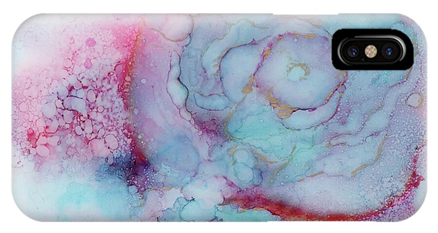 Ink iPhone X Case featuring the painting Blue Sky Yesterday by Joanne Grant