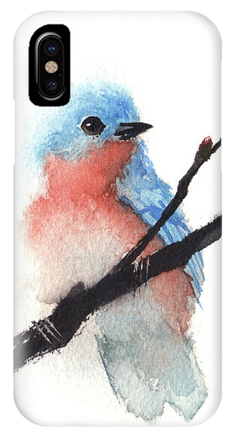 Songbirds iPhone X Case featuring the painting Bluebird of Happiness by Sean Seal