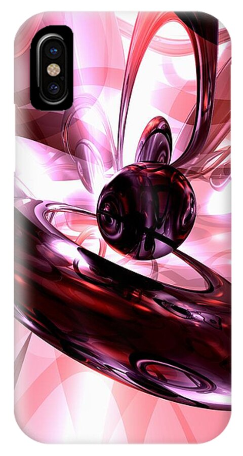 3d iPhone X Case featuring the digital art Blushing Abstract by Alexander Butler