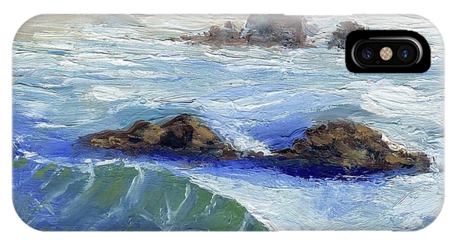 Ocean iPhone X Case featuring the painting Bodiga Bay #2 by Randy Sprout
