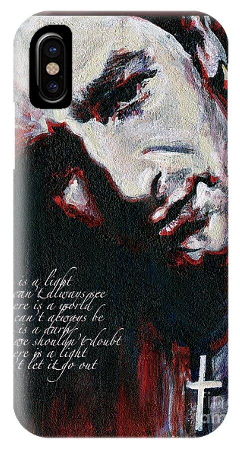 Contemporary Painting iPhone X Case featuring the painting Bono - Man Behind the Songs Of Innocence by Tanya Filichkin
