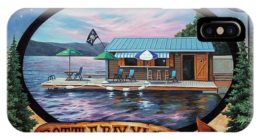 Lake iPhone X Case featuring the painting Bottle Bay Yacht Club by Lucy West
