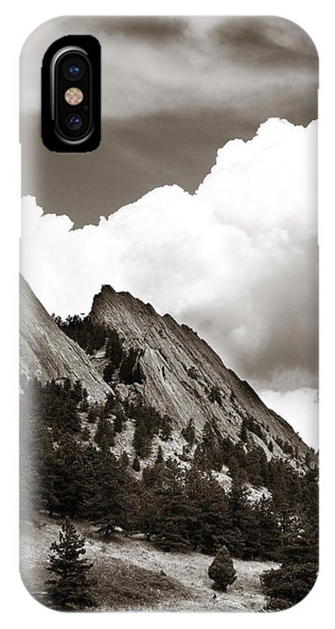 Flatirons iPhone X Case featuring the photograph Large Cloud Over Flatirons by Marilyn Hunt