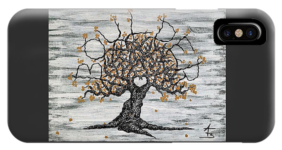 Boulder iPhone X Case featuring the drawing Boulder Love Tree by Aaron Bombalicki