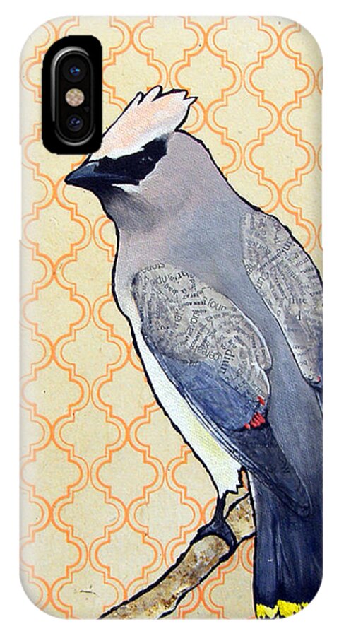 Waxwing iPhone X Case featuring the painting Bradley by Jacqueline Bevan