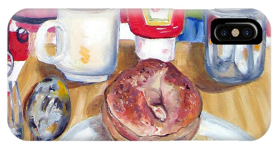 Still Life iPhone X Case featuring the painting Breakfast at the Deli by Lisa Boyd