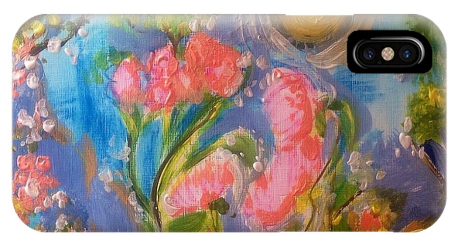 Sun iPhone X Case featuring the painting Breathing in the sunlight by Judith Desrosiers