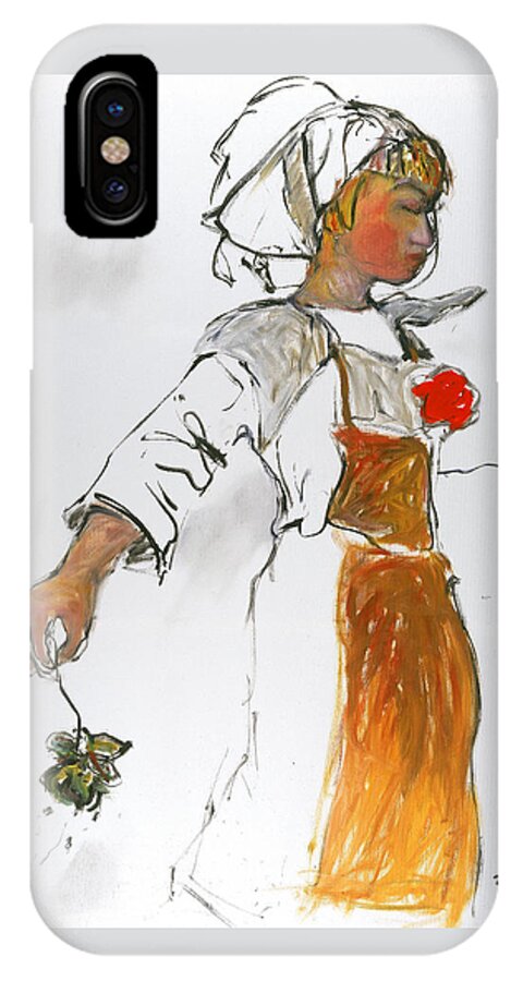 Pure iPhone X Case featuring the painting Breton Girl by Mykul Anjelo