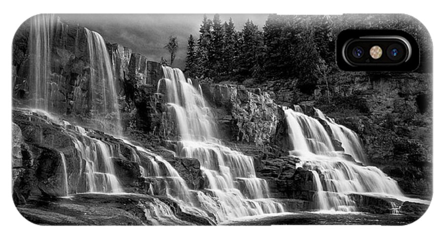  iPhone X Case featuring the photograph Brooding Gooseberry Falls by Rikk Flohr