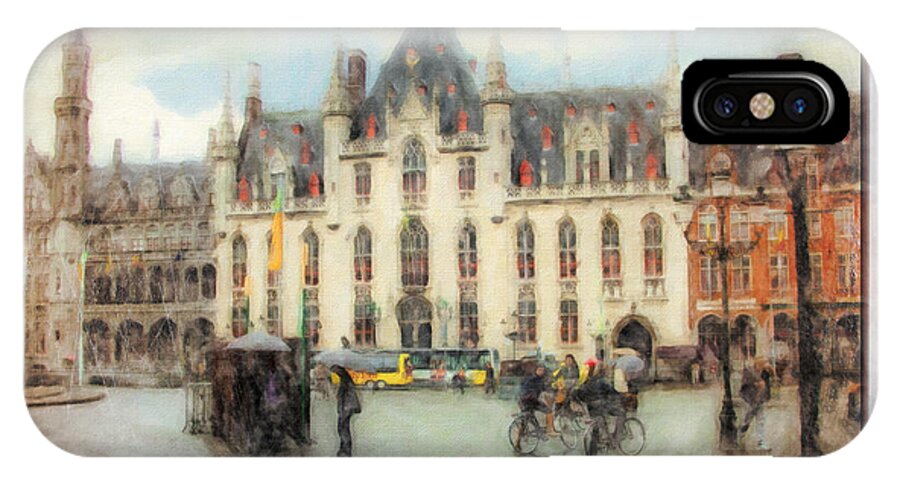 Bruges iPhone X Case featuring the painting Bruges, Belgium by Chris Armytage
