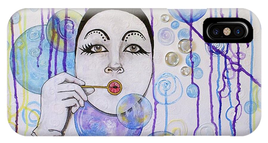 Mime iPhone X Case featuring the mixed media Bubble Dreams by Jane Chesnut