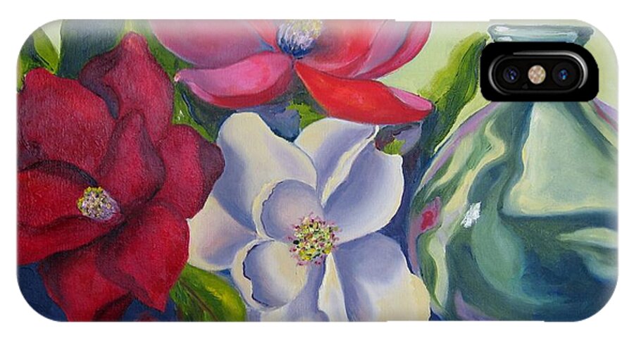 Flowers iPhone X Case featuring the painting Burst of Color by Lisa Boyd