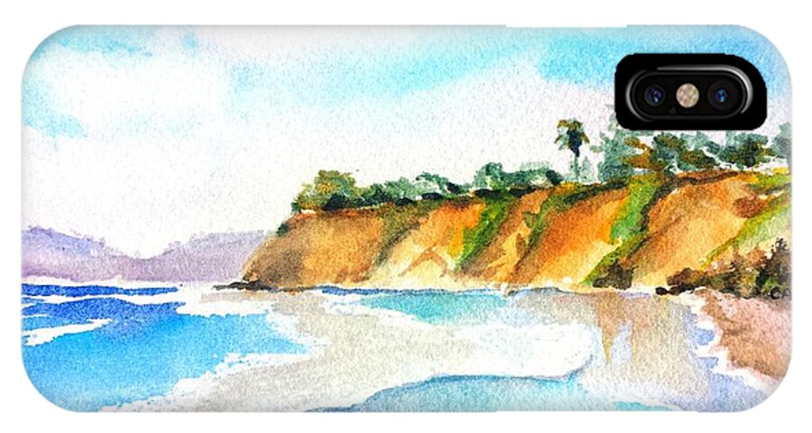 Butterfly Beach iPhone X Case featuring the painting Butterfly Beach Santa Barbara by Carlin Blahnik CarlinArtWatercolor