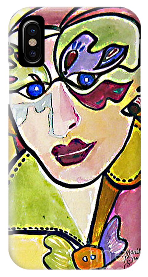 Butterfly iPhone X Case featuring the painting Butterfly Eyes by Marilyn Brooks