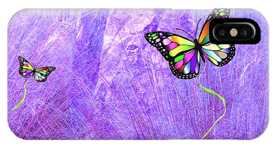 Butterflies iPhone X Case featuring the mixed media Butterfly Fantasy by Rosalie Scanlon