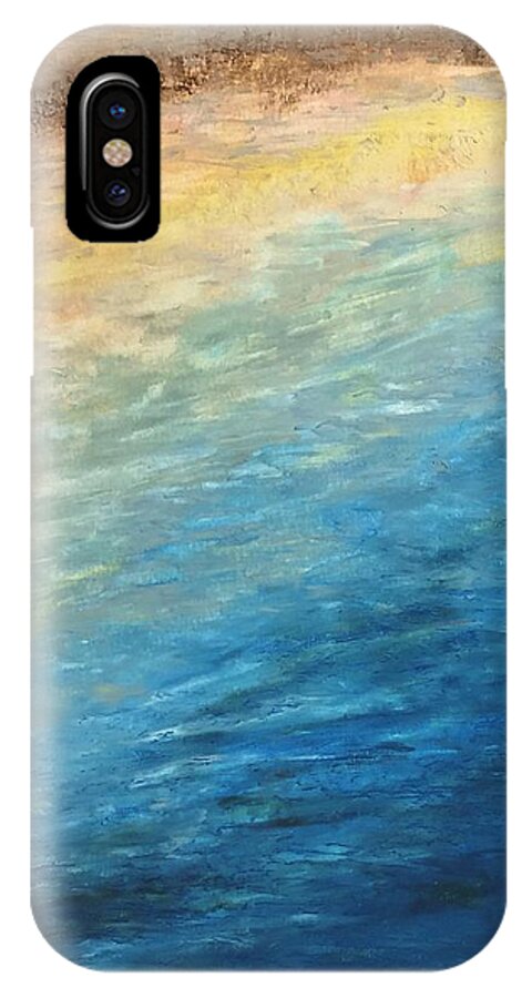 Blue iPhone X Case featuring the painting Calipso by Norma Duch