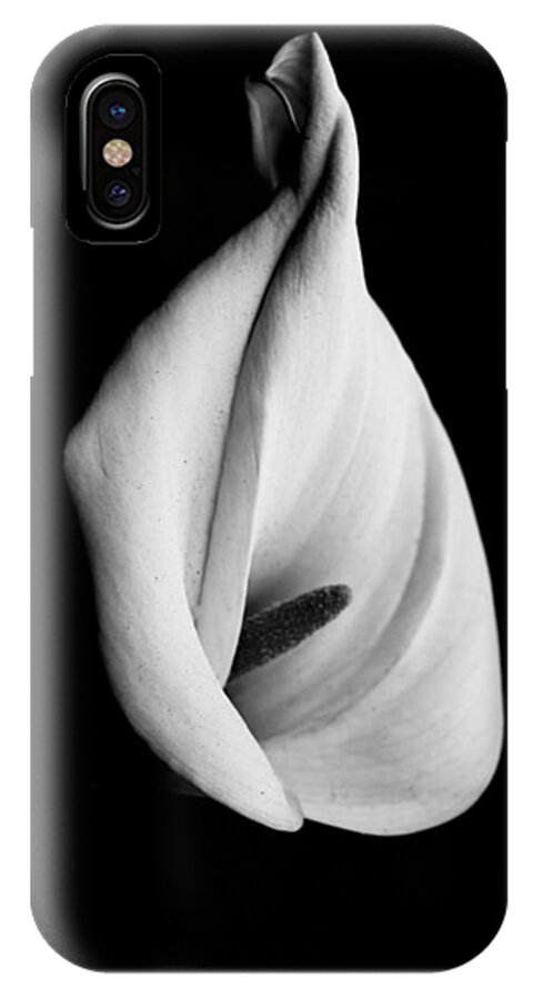 Calla iPhone X Case featuring the photograph Calla Challenge in Black and White by Venetia Featherstone-Witty