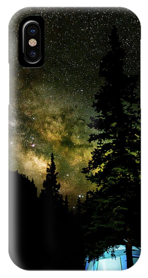 Stars iPhone X Case featuring the photograph Camping under the Milky Way by Adam Reinhart