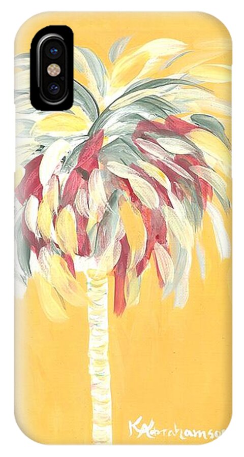 Canary Palm Tree iPhone X Case featuring the painting Canary Palm Tree by Kristen Abrahamson