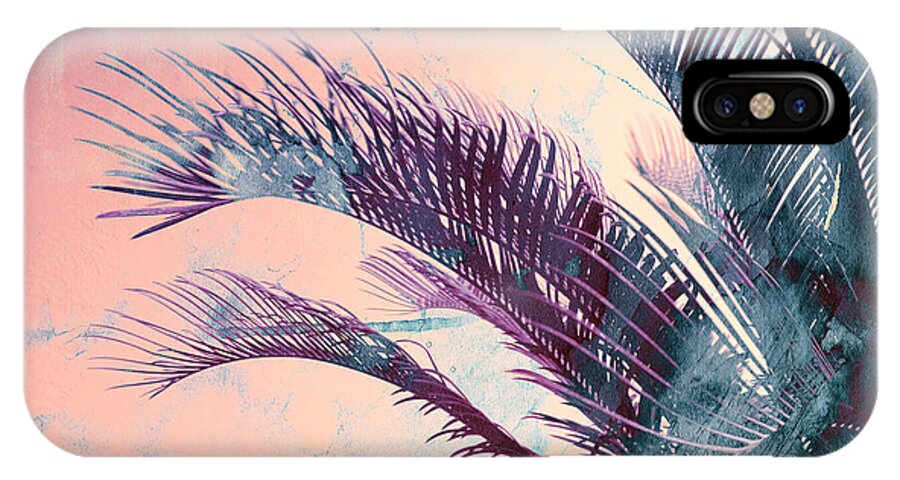 Candy iPhone X Case featuring the mixed media Candy Palms by Emanuela Carratoni