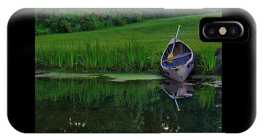 Canoe iPhone X Case featuring the photograph Canoe Reflection by Karl Anderson