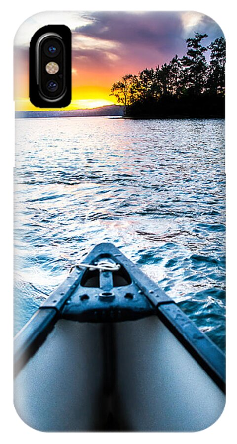 Tropical Sunset iPhone X Case featuring the photograph Canoeing in Paradise by Parker Cunningham