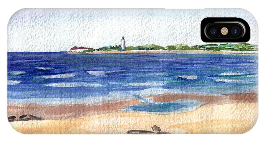 Cape May iPhone X Case featuring the painting Cape May Beach by Clara Sue Beym